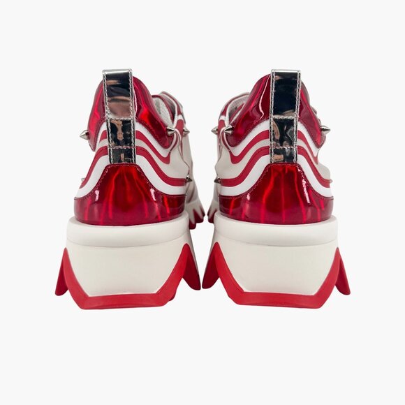 Christian Louboutin Sharkina White Mesh Red Sneakers Size 41 US 11 Women's 6947 - Picture 8 of 15